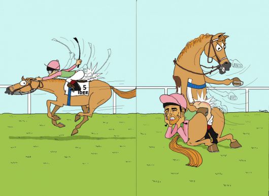 Auch eine mögliche Antwort für alle Jockeys, die nicht bis fünf zählen können ...: ©miro-cartoon